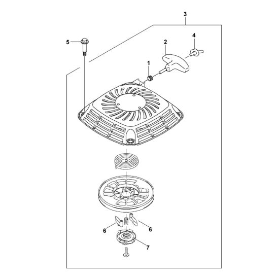 Picture of L - Coperchio ventilatore con dispositivo avviamento FJ180V-AM58